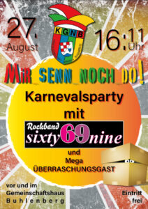 Karnevalsparty 27.08.2022 in Buhlenberg